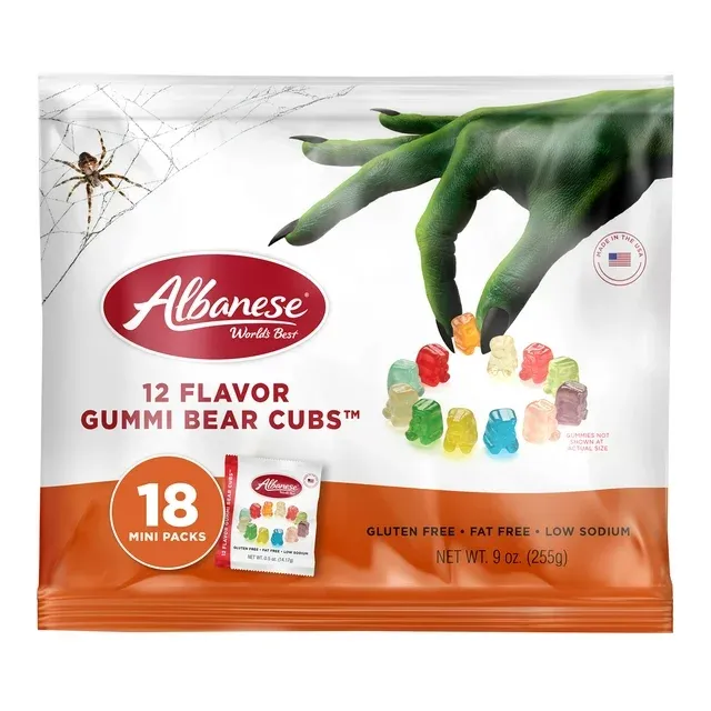 Photo 1 of 2 PACK Albanese Halloween World's Best 12 Flavor Gummi Bear Cubs, 9 oz,18 Mini Packs
