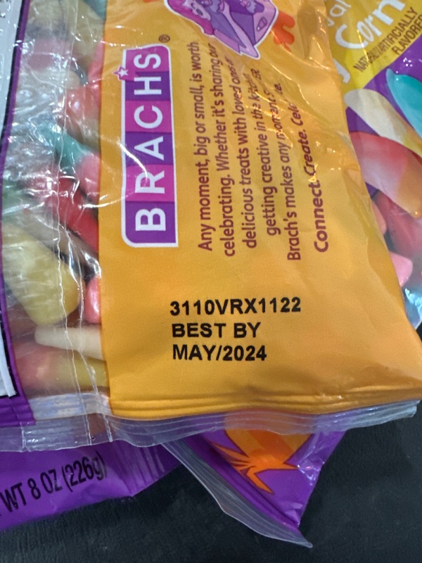 Photo 4 of 5 PACK Brach's Fall Festival, Kettle Corn, Caramel Apple, and Cotton Candy Flavored Halloween Candy Corn, 8 oz Bag
