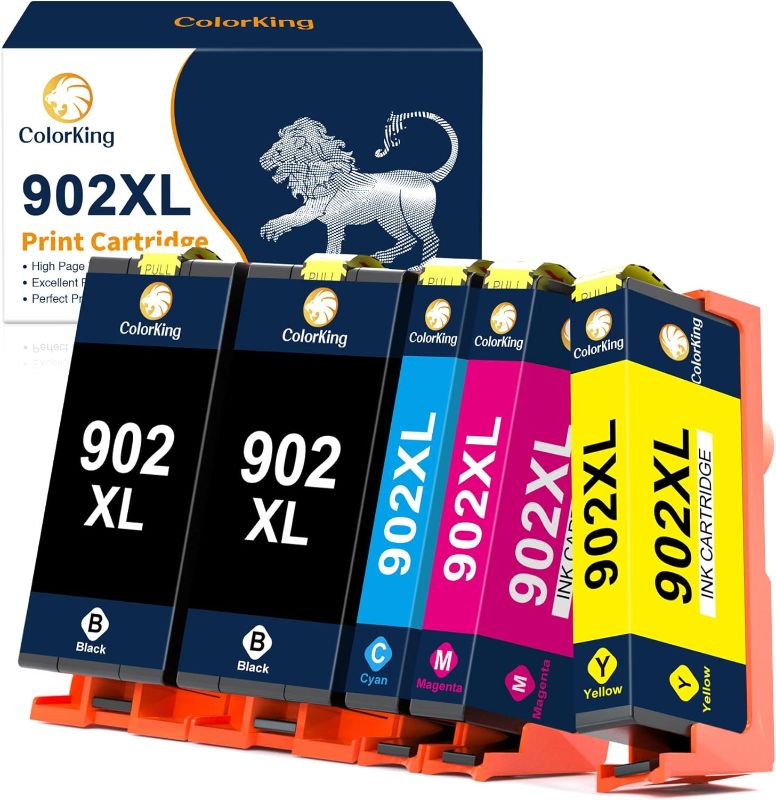Photo 1 of ColorKing Remanufactured 902XL Ink Cartridge for HP Printer Replacement for HP 902 XL 902XL Ink Cartridges Use with HP Officejet Pro 6978 6968 6970 6960 6962 6975 6958 6954 Printer 5 Packs High Yield

