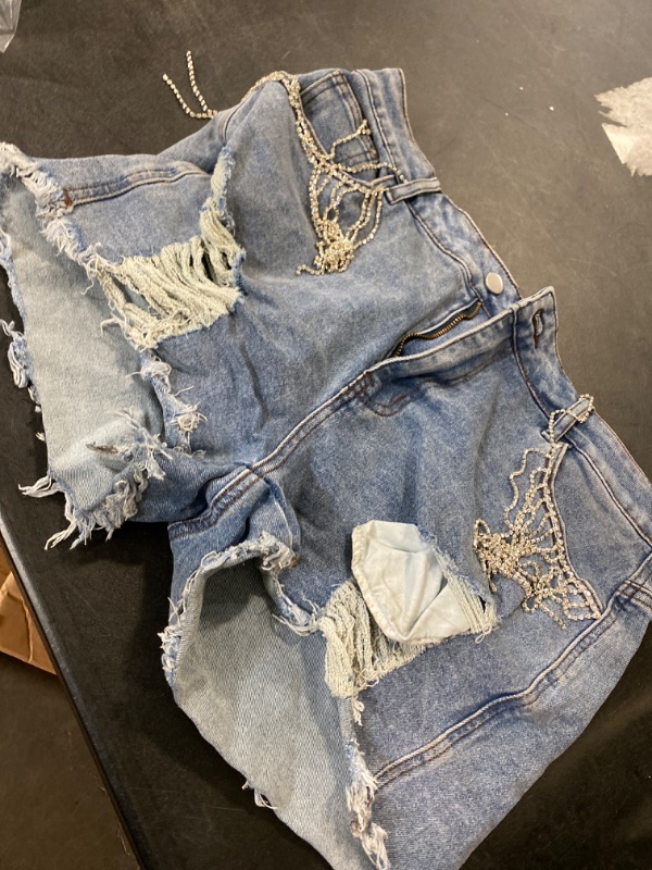 Photo 1 of Blue Jean Shorts With Jewelry Attached