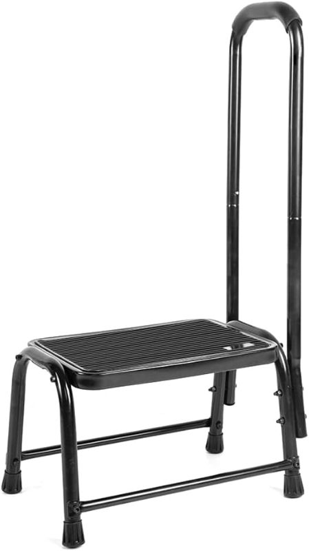 Photo 1 of Leekpai Step Stool with Handle for Adults?Seniors Heavy Duty Holds 330 lbs.Stepping Stool for Elderly Adults, Attractive Black for Kitchen
