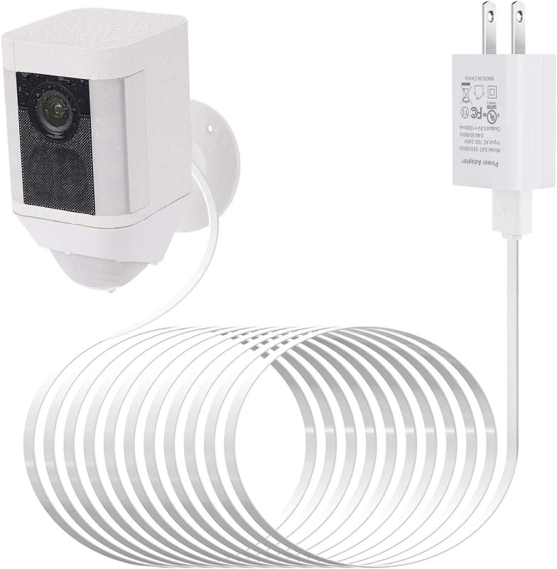Photo 1 of Power Adapter for Ring Spotlight Cam Battery, with 25Ft/7.5m Weatherproof Outdoor Cable to Continuously Charge Your Home Security Camera, No Need to Change The Batteries(White)
