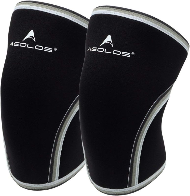 Photo 1 of AEOLOS Knee Sleeves (1 Pair)?7mm Compression Knee Braces for Heavy-Lifting,Squats,Gym and Other Sports (Medium, Black)
