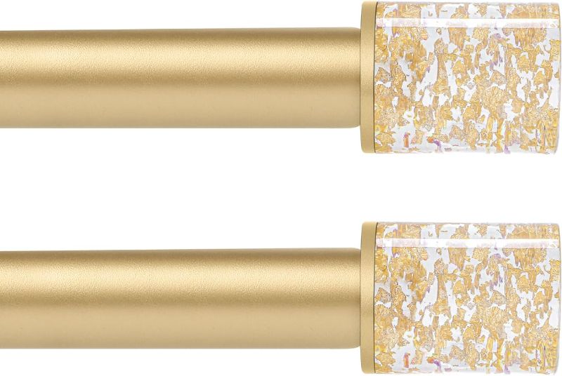 Photo 1 of HEI! DEAR 2 Pack Gold Curtain Rods for Windows 48 to 84 Inch,1 Inch Adjustable Curtain Rod,Modern Heavy Duty Curtain Rods,Single Window Curtains Rods,Decorative Telescoping Drapery Rods 36-88",Brass
