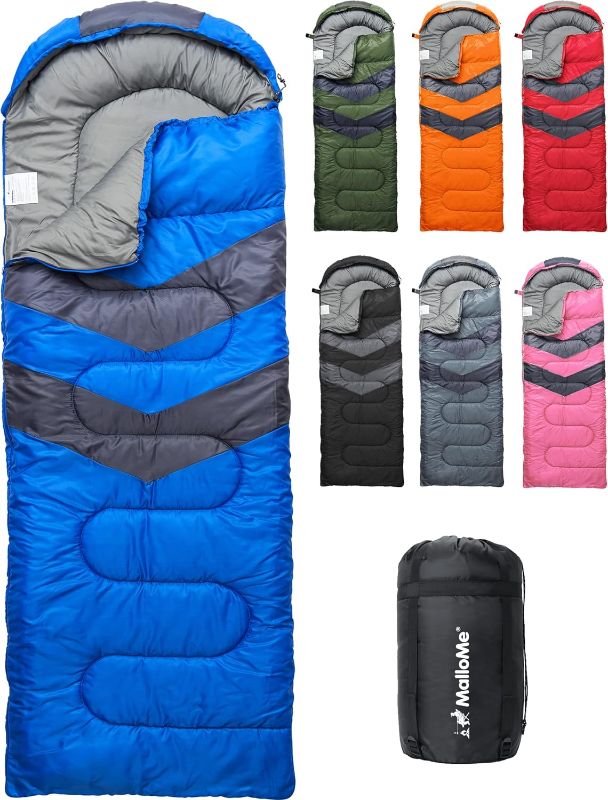 Photo 1 of MalloMe Sleeping Bags for Adults Cold Weather & Warm - Backpacking Camping Sleeping Bag for Kids 10-12, Girls, Boys - Lightweight Compact Camping Gear Must Haves Hiking Essentials Sleep Accessories
