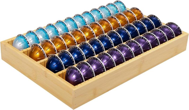 Photo 1 of Bayting Bamboo Coffee Pod Holder Drawer Insert for Counter Compatible with Nespresso Vertuo Capsules
