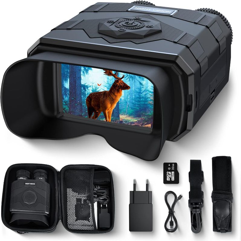 Photo 1 of geable Night Vision Goggles - 1080P Night Vision Binoculars for Adults, 3.5'' Large Screen Binoculars can Save Photo and Video with 32GB Memory Card
