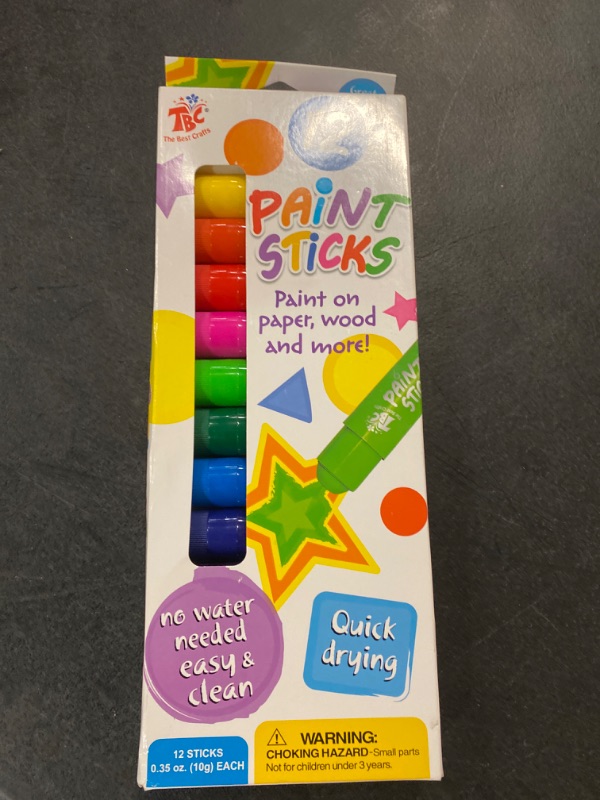 Photo 2 of TBC The Best Crafts Paint Sticks,12 Classic Colors, Washable Paint, Non-toxic, Tempera Paint Sticks for Kids and Students
