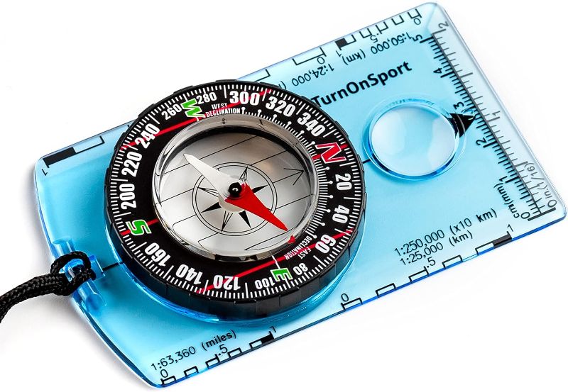 Photo 1 of Orienteering Compass Hiking Backpacking Compass | Advanced Scout Compass Camping Navigation - Boy Scout Compass for Kids | Professional Field Compass for Map Reading - Best TurnOnSport Survival Gifts
