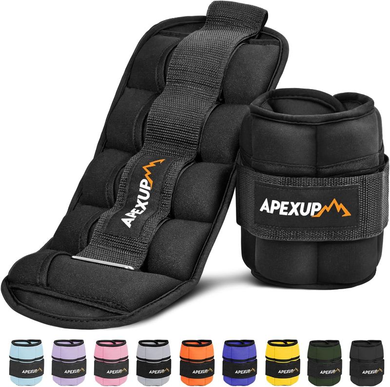 Photo 1 of APEXUP 10lbs/Pair Adjustable Ankle Weights for Women and Men, Modularized Leg Weight Straps for Yoga, Walking, Running, Aerobics, Gym
