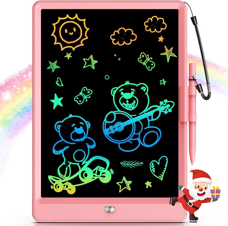 Photo 1 of Bravokids 10 Inch LCD Writing Tablet for 3-8 Year Olds - Electronic Drawing Pad and Doodle Board as Educational Birthday Gifts for Girls and Boys (Pink)