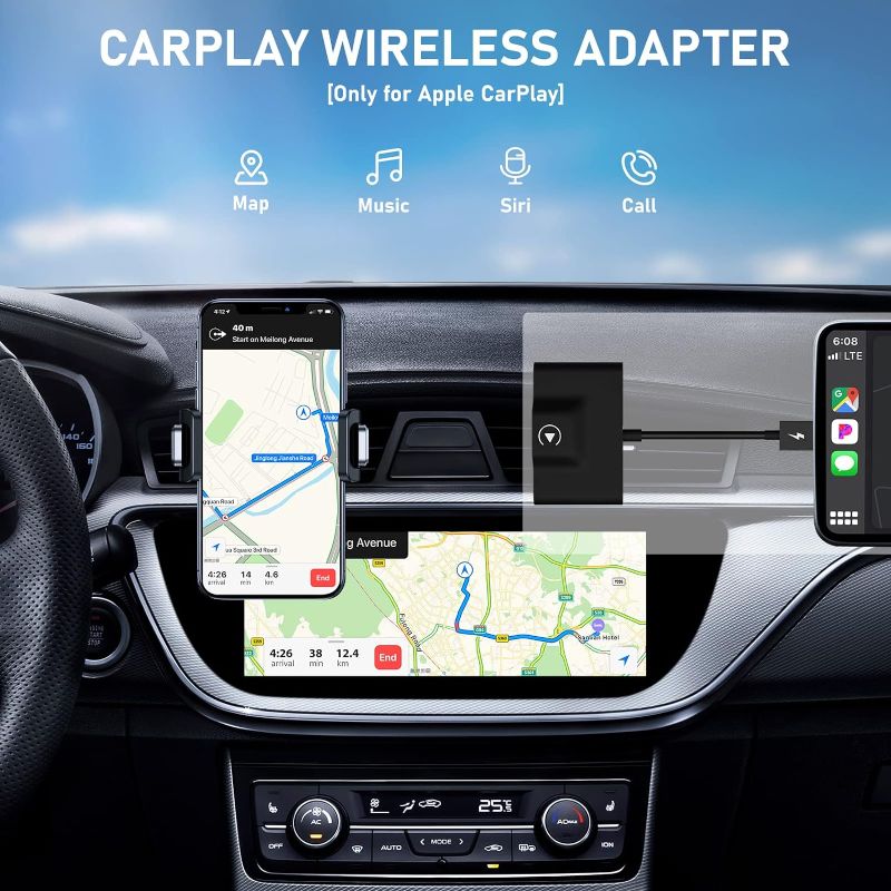 Photo 1 of Teeran CarPlay Wireless Adapter for Factory Wired CarPlay 2024 Upgrade Plug & Play Dongle Converts Wired to Wireless for Cars from 2015 & iPhone iOS 10+