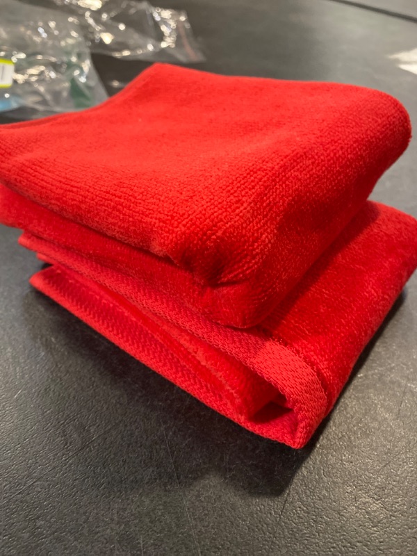 Photo 2 of Georgiabags Face & Hand Towel Sets-Soft & Absorbent 100% Cotton Terry Towels (11" X 18") Ideal for Home,Outdoor,Sport and Travel Use (3, Red)