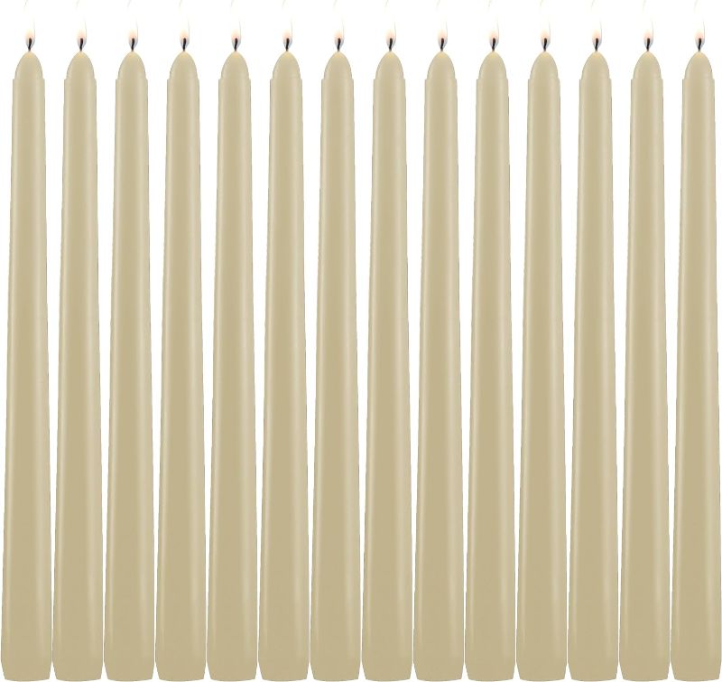 Photo 1 of Ivory Taper Candles - Set of 14 Candles - 10 inch Tall, 3/4 inch Thick - 10 Hour Clean Burning