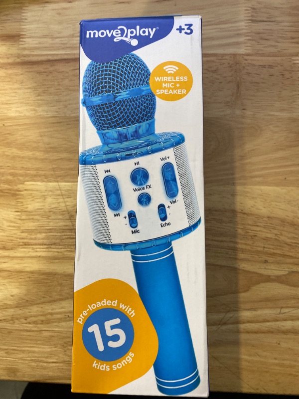 Photo 2 of Icnice Wireless Bluetooth Karaoke Microphone, 5-in-1 Portable Handheld Karaoke Mic Speaker with Flashing Light for Singing Compatible with TV/Phone/PC Karaoke Machine (Blue)