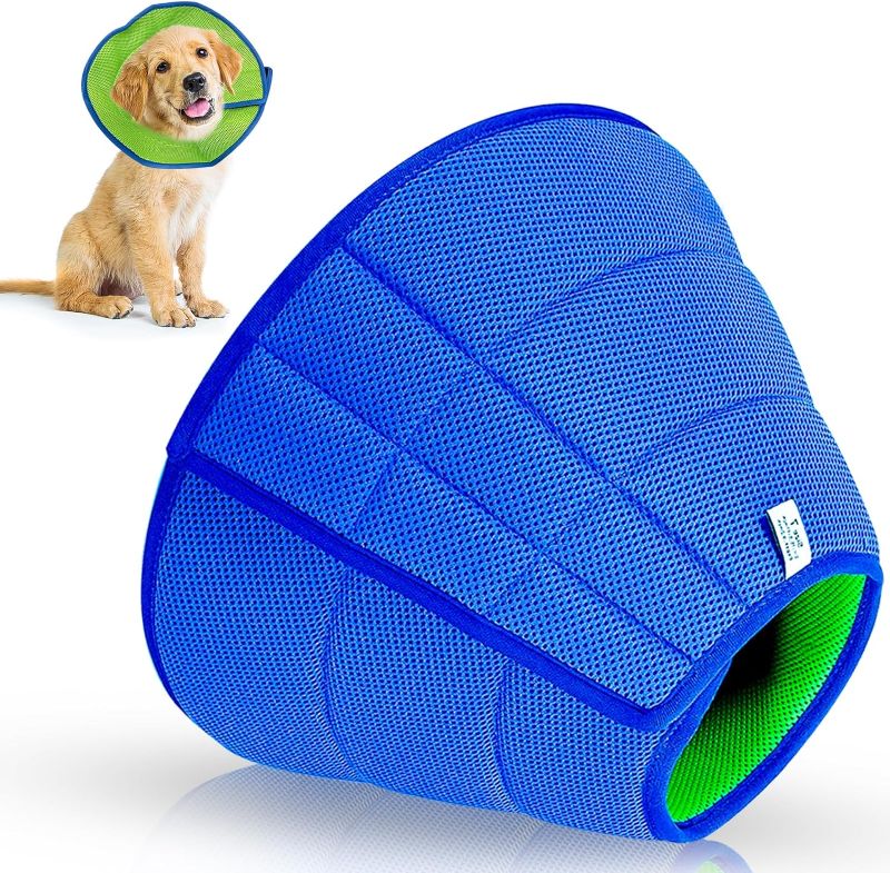 Photo 1 of iTecFreely Soft-Dog-Cone-Collar-After-Surgery Extra-Soft-and-Adjustable-Dog-Recovêry-Cone-Collar Breathable-Lightweight-Dog-Cone-Collar-Suitable-for-Medium-Dogs