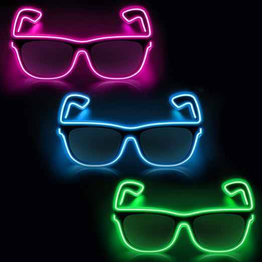 Photo 1 of YouRfocus Led Light up Glasses 3 Pack Glow in the Dark for Rave Party, EDM