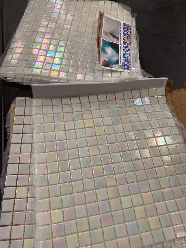 Photo 2 of Mijaro 10 Pieces Marble Square Mosaic backsplash Tiles for Bathing Rooms and Exterior Walls, Swimming Pools, etc.