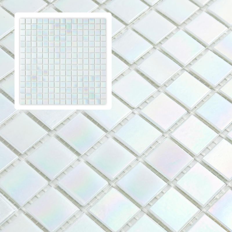 Photo 1 of Mijaro 10 Pieces Marble Square Mosaic backsplash Tiles for Bathing Rooms and Exterior Walls, Swimming Pools, etc.