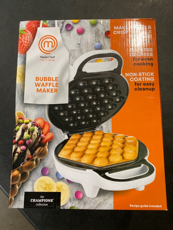 Photo 2 of MasterChef Bubble Waffle Maker- Electric Non stick Hong Kong Egg Waffler Iron Griddle w FREE Recipe Guide-Homemade Breakfast, Non-Stick Appliance & Treats Desserts Under 5 Minutes, Fun Birthday Gift