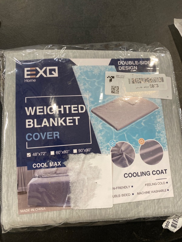 Photo 2 of EXQ Home Cooling Weighted Blanket Cover 48x72-Twin Size Premium Soft Duvet Cover with Zipper,Machine Washable (Grey,Duvet Cover Only)