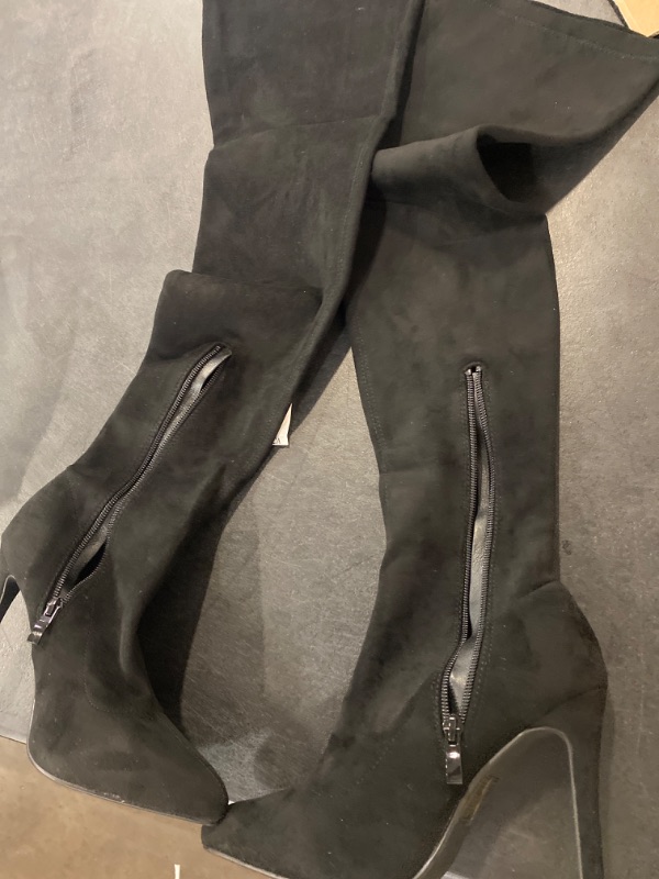 Photo 2 of Elisabet Tang Women Over The Knee Boots,Sexy 4.3 inch Stilettos High Heels Stretch Suede Thigh Long Boots Pointed Toe Over The Knee Booties Shoes size 37 