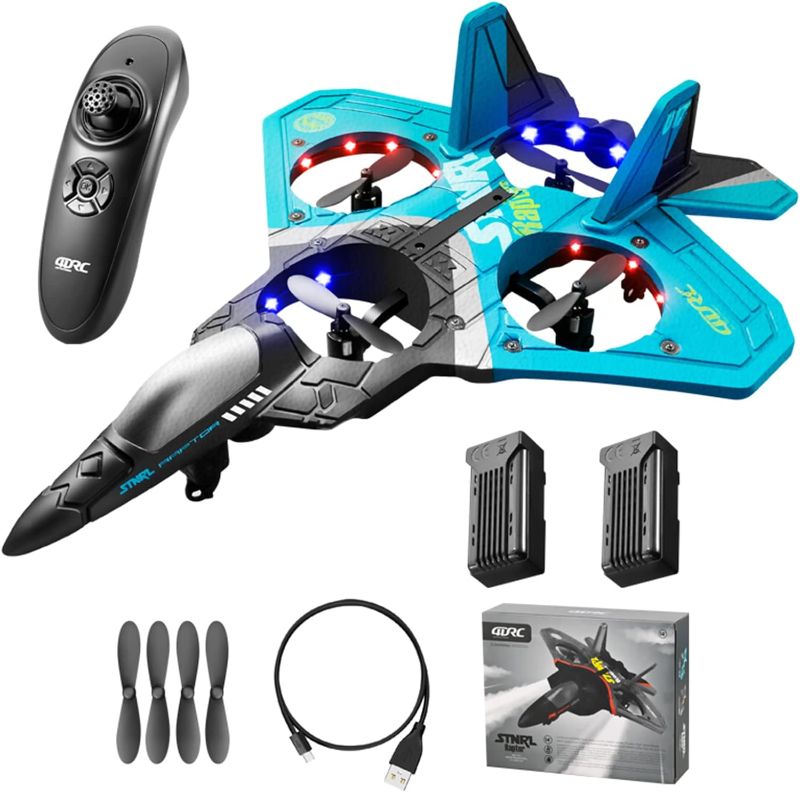 Photo 1 of AUGARDEN V17 Jet Fighter Stunt RC Plane 2023 New 2.4GHz Remote Control Airplane with 2 Batteries, 360° Drop-Resistant Stunt Spin Remote & Light RC Airplane Gifts for Kids Boys