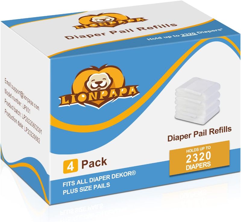 Photo 1 of Lionpapa Refills Compatible with Dekor Plus Diaper Pails,4 Pack