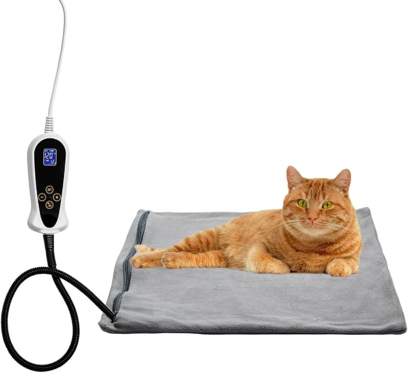 Photo 1 of Homello Pet Heating Pad for Cats Dogs, Waterproof Electric Heating Mat Indoor, Adjustable Warming Mat, Pets Heated Bed with Chew Resistant Steel Cord (18" x 18")