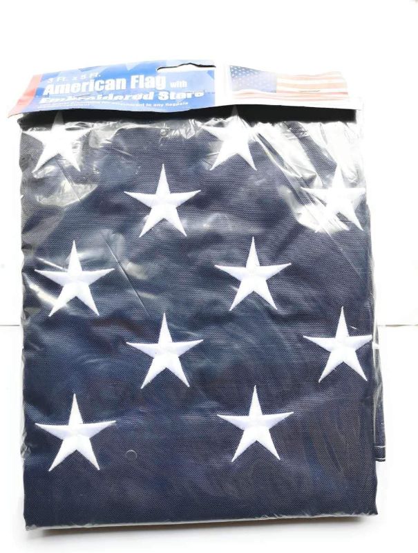Photo 1 of American Flag with Embroidered Stars(60,000stitch) 3 Ft X 5 Ft