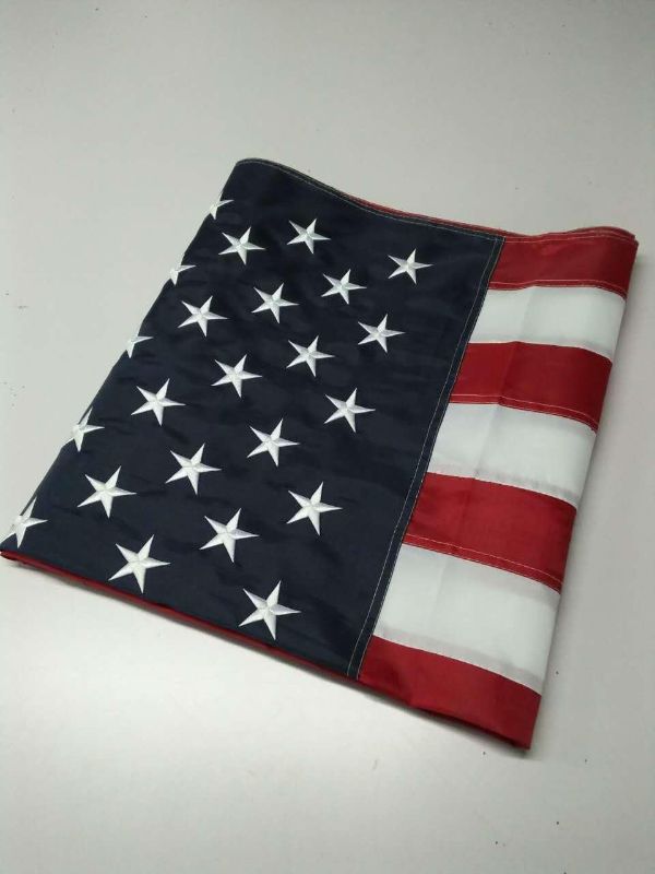 Photo 2 of American Flag with Embroidered Stars(60,000stitch) 3 Ft X 5 Ft
