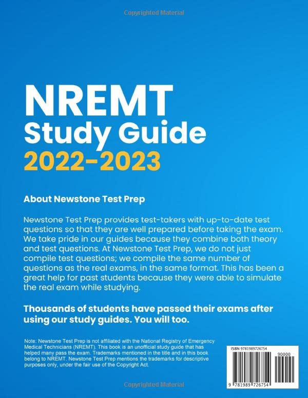 Photo 2 of NREMT Study Guide 2022-2023: 480 Test Questions and Detailed Answer Explanations for the EMT Cognitive Exam (National Registry of Emergency Medical Technicians) (EMT Guide)