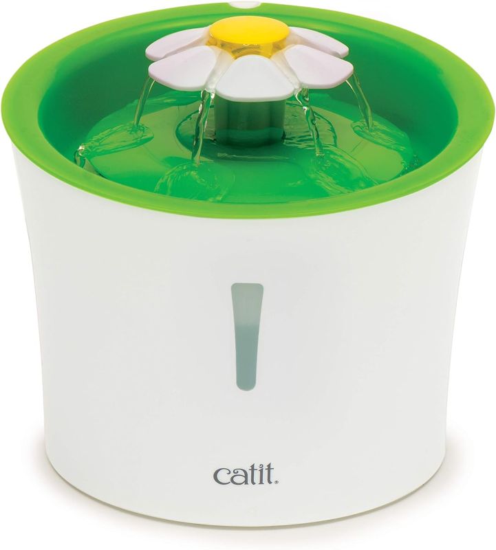 Photo 1 of Catit Flower Fountain with Triple Action Filter, Cat Drinking Water Fountain, 3 L, Green