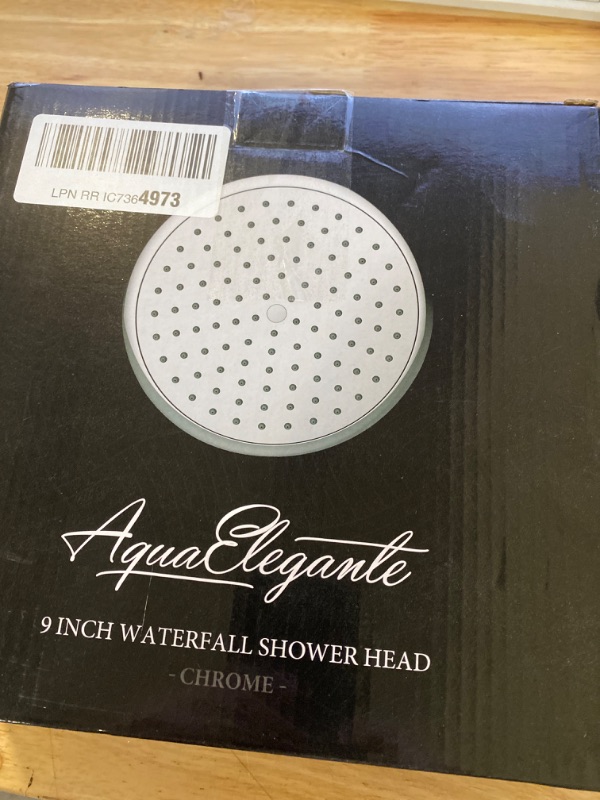 Photo 1 of Waterfall Showerhead - 9 Inch Large Overhead Rain Shower Head - High Flow Best With Extension Arm, 1.8 GPM - Chrome & California Certified 1.8 GPM California Chrome