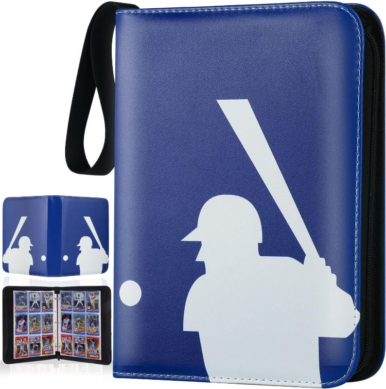 Photo 1 of Trading Card Binder with Sleeves, 9 Pocket Baseball Card Binder, Sports Card Binder Collectible Trading Card Albums Fits 900 Cards with 50 Removable Sleeves