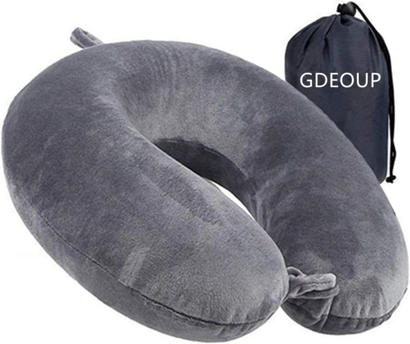 Photo 1 of Travel Neck Pillow - Memory Foam Pillow Support Pillow,Luxury Compact & Lightweight Quick Pack for Camping,Sleeping Rest Cushion (Grey)