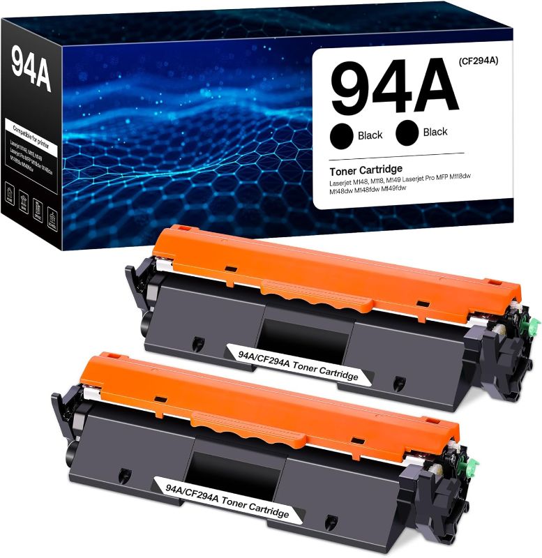 Photo 1 of Compatible Toner Cartridge Replacement for HP 94A CF294A with Laserjet M148, M118, M149 Laserjet Pro MFP M118dw M148dw M148fdw M149fdw(Black, 2 Pack)