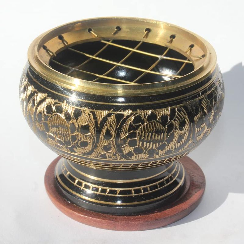 Photo 1 of Brass Incense Burner with Screen and Coaster