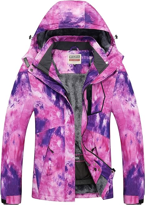 Photo 1 of WULFUL Women’s Waterproof Snow Ski Jacket Mountain Windproof Winter Coat with Detachable Hood size medium