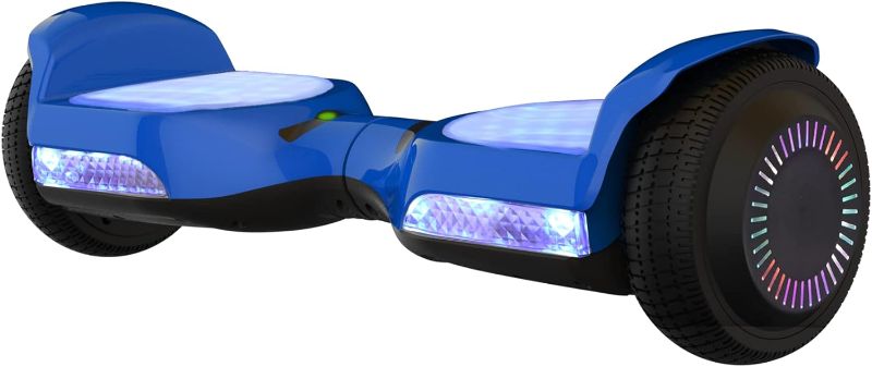 Photo 1 of Voyager Hover Beam LED Light Hoverboard, Self Balancing Scooter Hoverboard with LED Wheels and Side Lights, 6 MPH Electric Hoverboards for Ages 13+, Blue (HOVER3030B-BLU-STK-1)