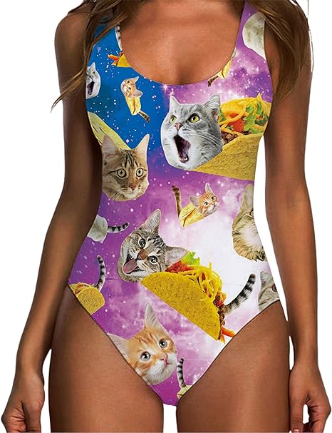 Photo 1 of RAISEVERN One Piece Swimsuit for Women Hawaiian Animal Novelty 3D Print Bathing Suit Swim Beachwear