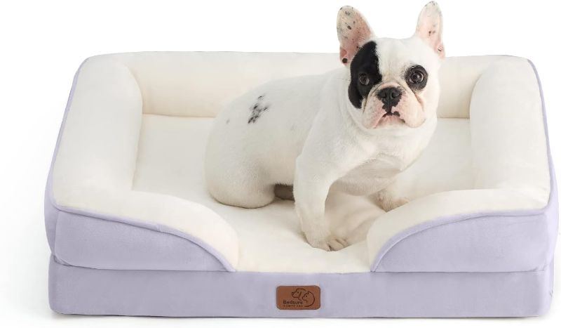 Photo 1 of Bedsure Orthopedic Dog Sofa Bed - Waterproof Pet Couch with Removable Washable Cover, Supportive Foam, Nonskid Bottom, Lavender