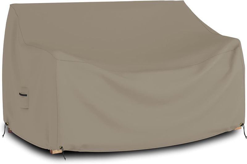 Photo 1 of Covers & all Outdoor Loveseat Sofa Cover, 12 Oz Waterproof UV & Weather Resistant Patio Furniture Bench Cover Outdoor Use with Air Vent & Drawstrings (58"W x 31"H x 33"D x 15"FH, Beige)