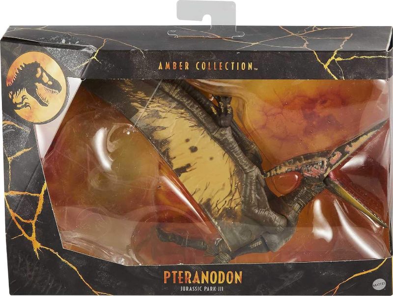 Photo 1 of Jurassic World Toys Amber Collection Pteranodon 6-in Dinosaur Action Figure, Movie-Authentic Detail, Movable Joints & Figure Display Stand, Collectible Gift 8 Years & Up