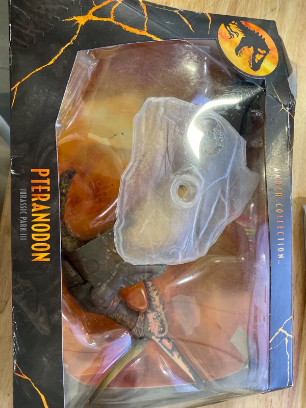 Photo 2 of Jurassic World Toys Amber Collection Pteranodon 6-in Dinosaur Action Figure, Movie-Authentic Detail, Movable Joints & Figure Display Stand, Collectible Gift 8 Years & Up