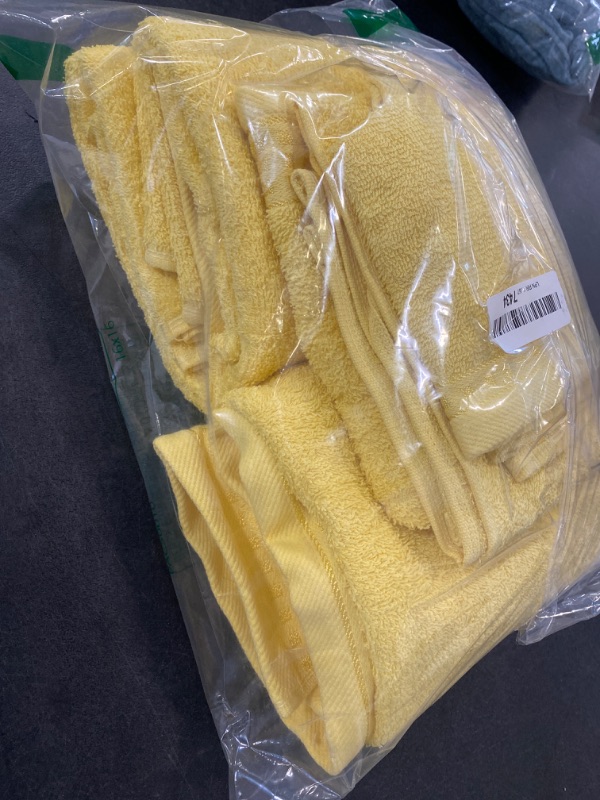 Photo 2 of GLAMBURG Ultra Soft 8-Piece Towel Set - 100% Pure Ringspun Cotton, Contains 2 Oversized Bath Towels 27x54, 2 Hand Towels 16x28, 4 Wash Cloths 13x13 - Ideal for Everyday use, Hotel & Spa - Yellow