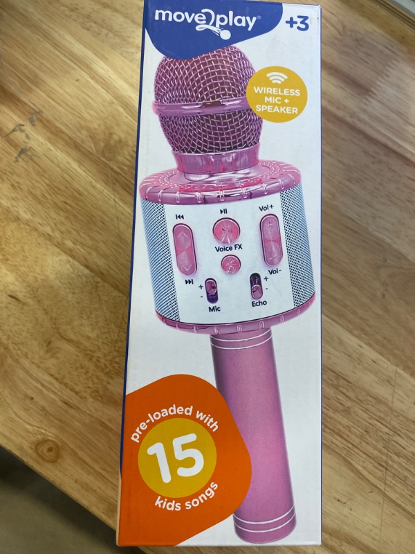 Photo 2 of Move2Play, Kids Star Karaoke, Kids Microphone, Bluetooth + 15 Pre-Loaded Nursery Rhymes, Girls Toy and Gift for 2, 3, 4, 5, 6+ Years Old Pink