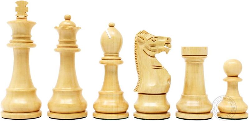 Photo 2 of House of Chess - Tournament Chess Set Pieces - Unique Staunton Ringy Rosewood / Boxwood Chess Pieces - King Height: 3.75" (95 mm) - 2 Extra Queens - Weighted