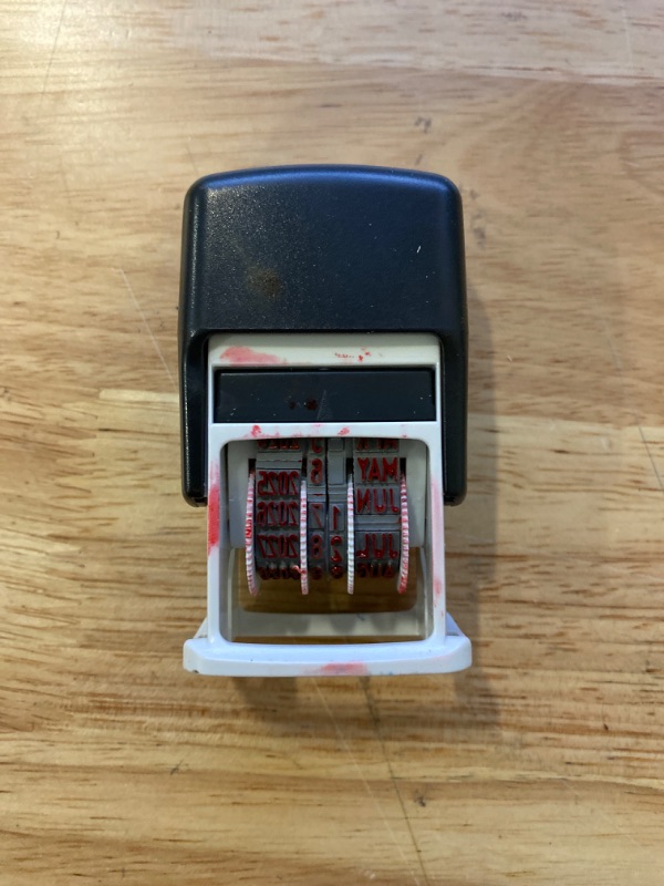 Photo 3 of MaxMark Self-Inking Rubber Date Office Stamp with Received Phrase Blue Ink & Date RED Ink (Max Dater II), 12-Year Band Blue/Red RECEIVED