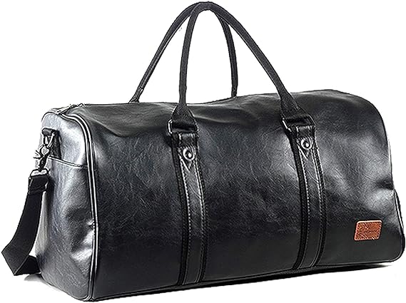 Photo 1 of Weekender Oversized Travel Duffel Bag With Shoe Pouch, Leather Carry On Bag